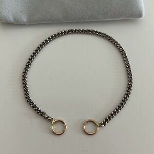 Silver and Gold Marla Aaron “not so heavy” curb chain